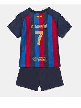Barcelona Ousmane Dembele #7 Heimtrikotsatz für Kinder 2022-23 Kurzarm (+ Kurze Hosen)
